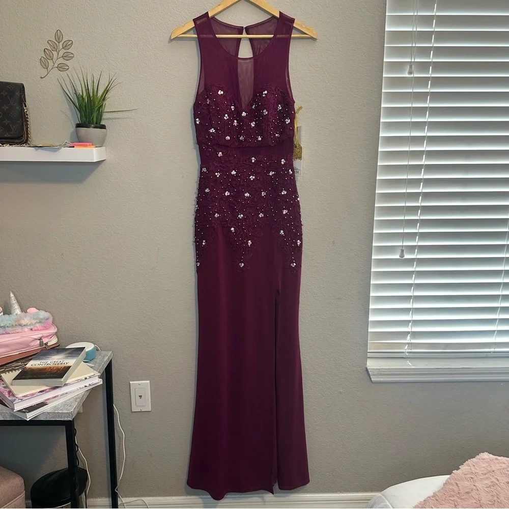 Say Yes To The Prom Womens Illusion Gown Dress Size Small